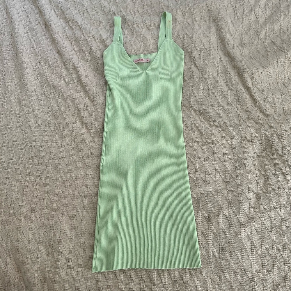 Knit light green dress